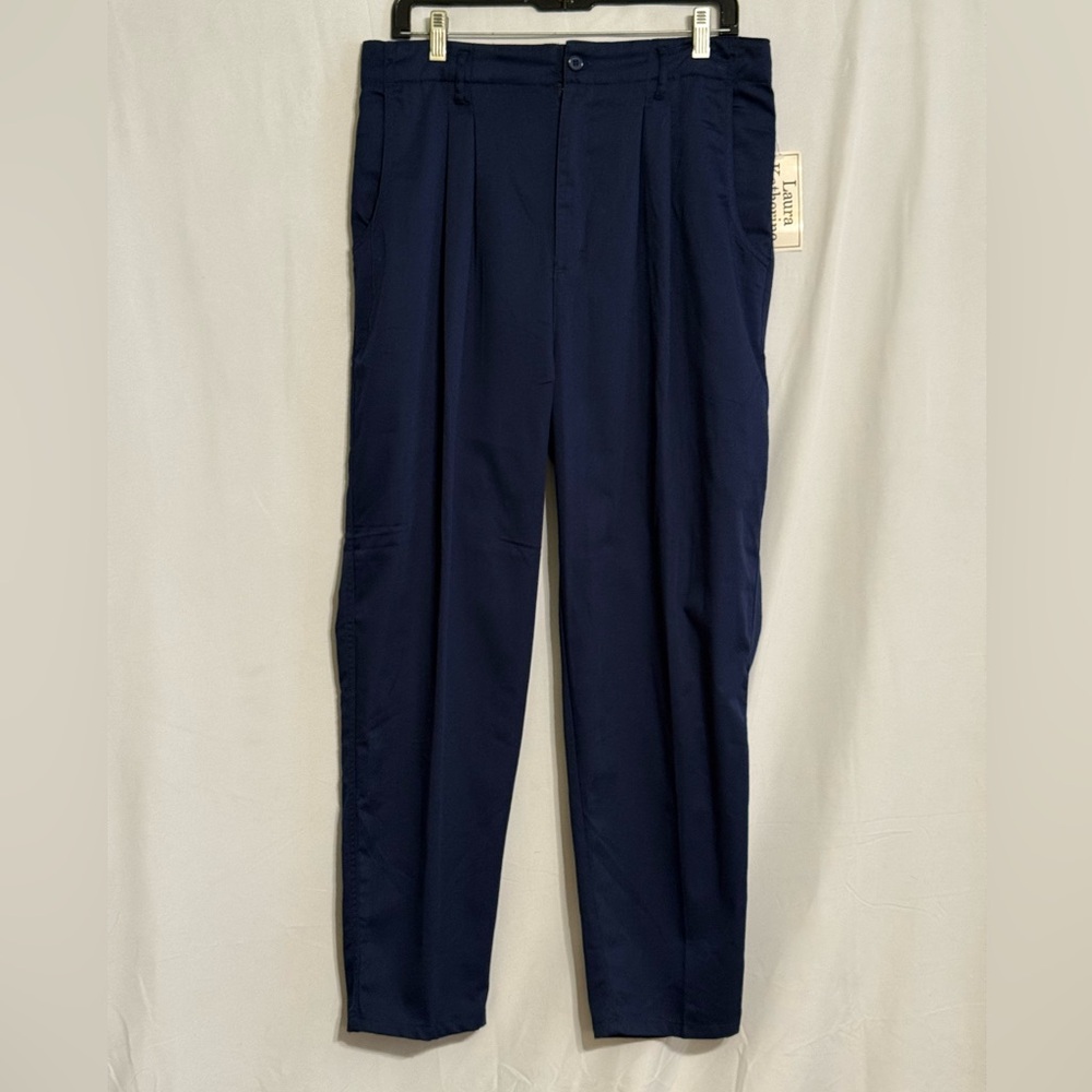NWT Laura Katherine Women's Navy Pleated Trousers Size 34